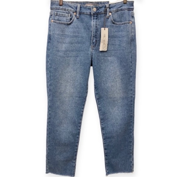 Just USA 14 NWT High Rise Straight Jeans Frayed Hems Women’s Stretch JP092 - Picture 2 of 9